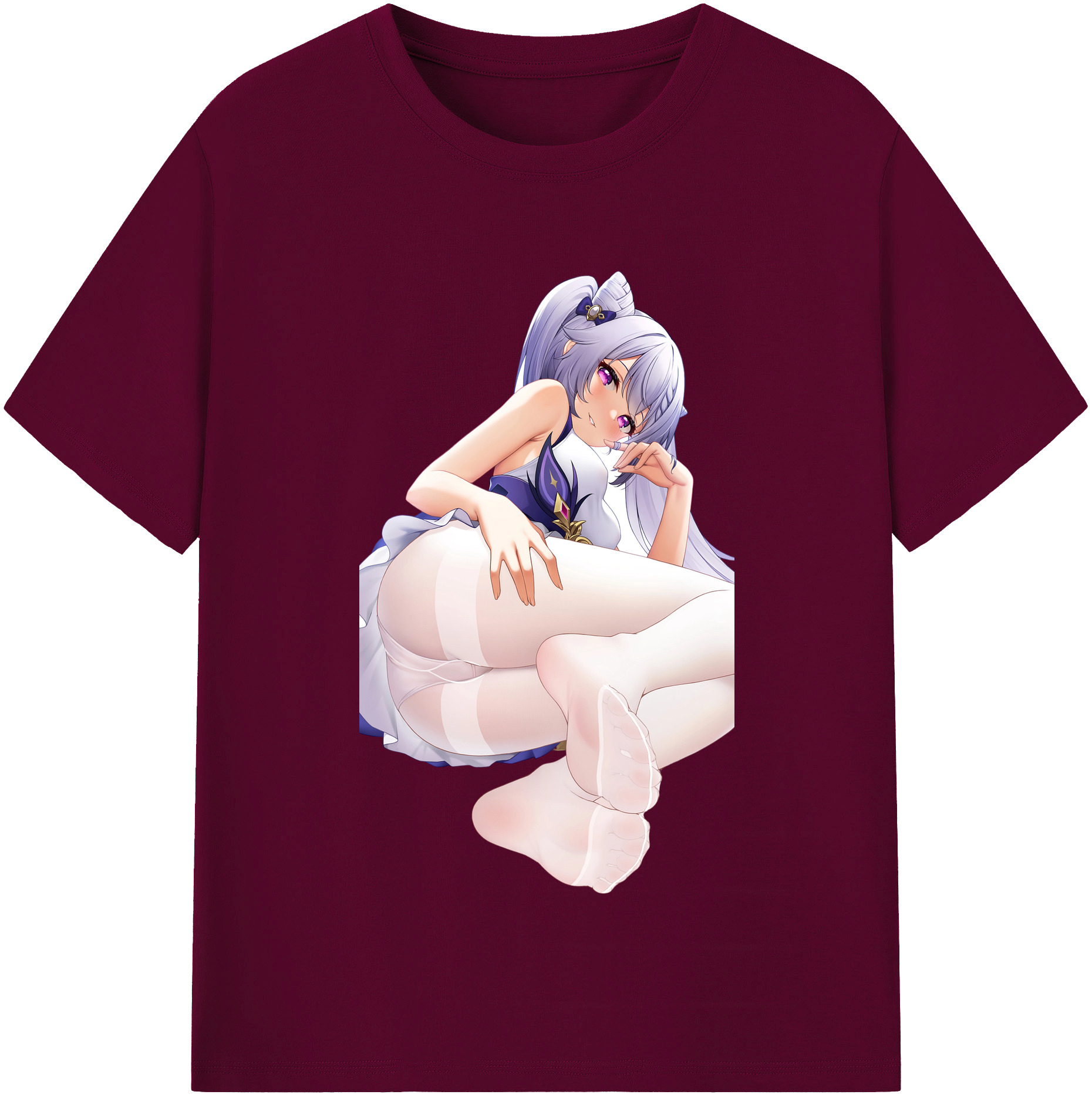 げんし神 刻晴 こくせい genshin Kokusei レディースカジュアルプリントTシャツ（綿100％）